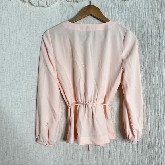J.Crew Pale Pink Faux Wrap Top with Tie Waist size 0 - Picture 5 of 5